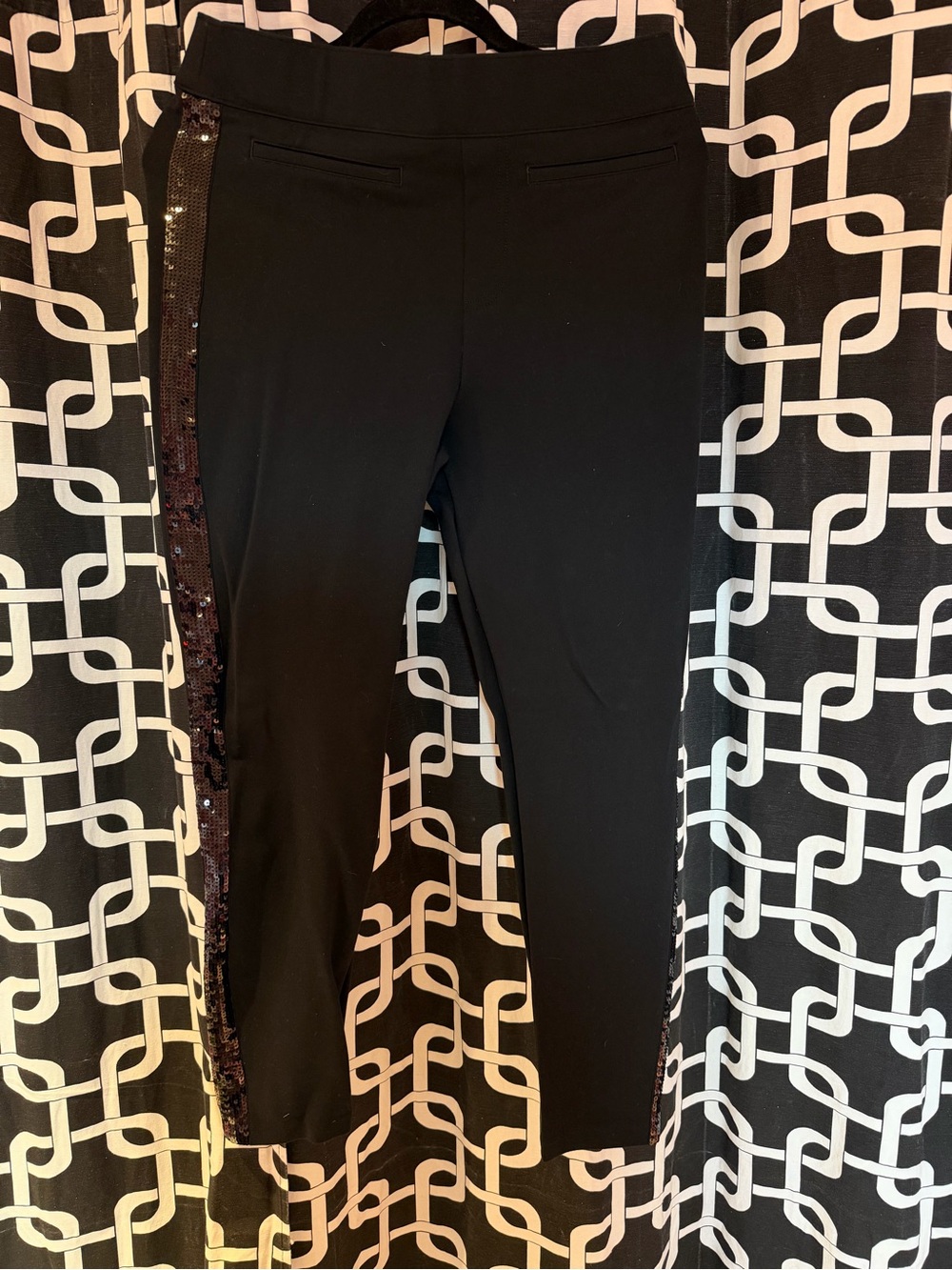 Spanx Ponte Knit Sequin Detail Ankle Pants